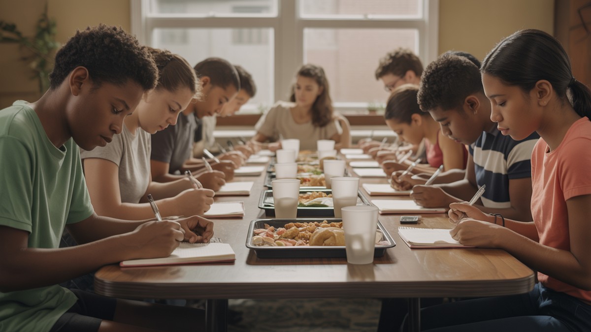Youth journaling during a Beyond Breakfast session